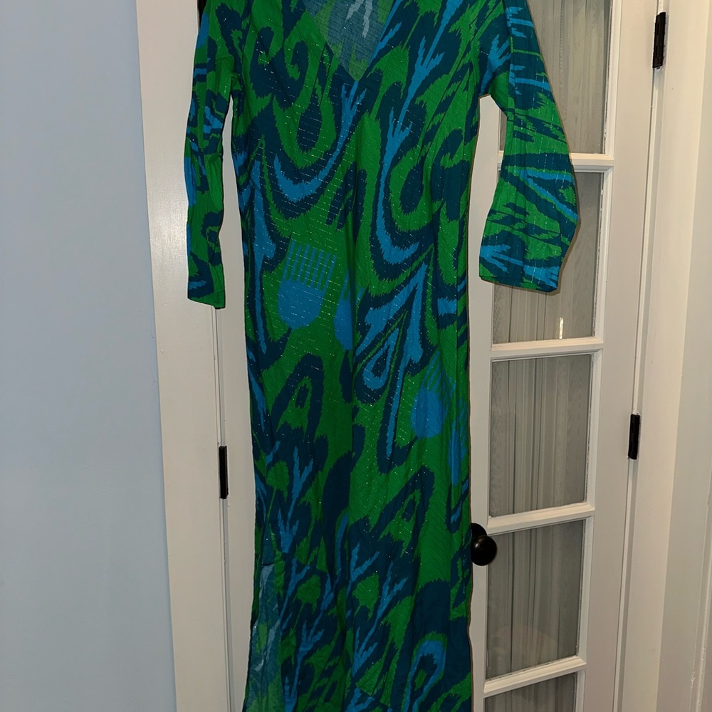 Green and Blue Patterned Dress